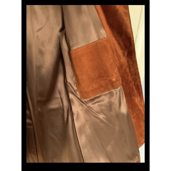 Vintage Walter Dyer Brown AztecRustic Raw Leather Coat Handmade princess Md - Picture 9 of 16